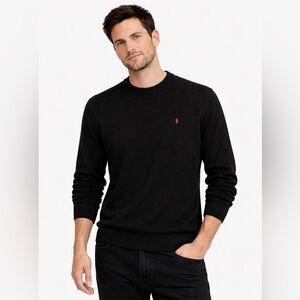 Vintage Polo Ralph Lauren Men's Black Crewneck Sweater